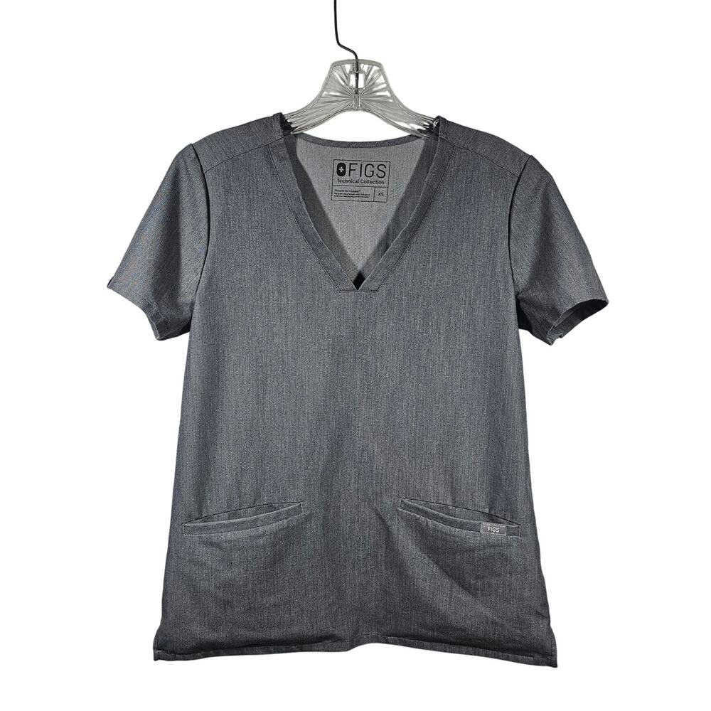FIGS Casma Three-Pocket Scrub Top Graphite Gray Women's XS